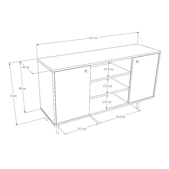 Kétszárnyú Venus komód, kasmír, arany fém lábak