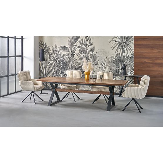 Kihúzható BARON asztal, dió / fekete (2p=1db)