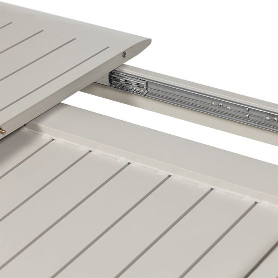 Kihúzható Canelli kerti asztal 205-286 cm, alumínium, téglalap alakú, világos bézs