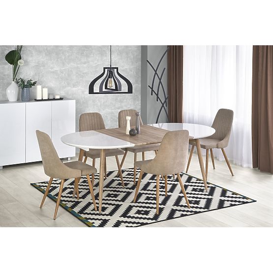 Kihúzható EDWARD asztal fehér / san remo tölgy (2p=1db)