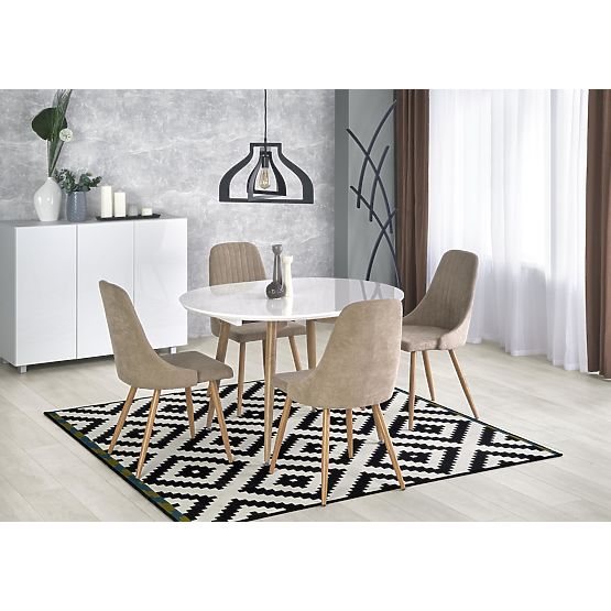 Kihúzható EDWARD asztal fehér / san remo tölgy (2p=1db)