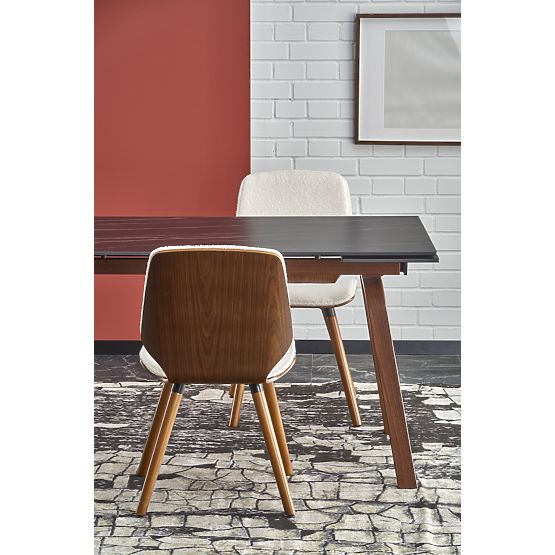 Kihúzható LOZANO asztal, fekete márvány / dió (2p=1ks)