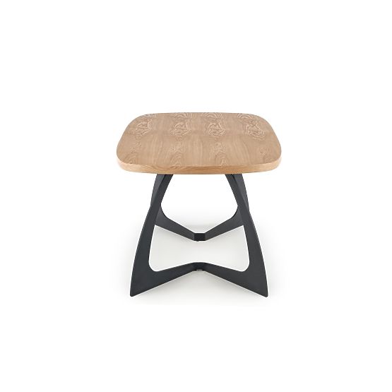 Kihúzható VELDON asztal, lap - természetes tölgy, lábak - fekete (2p=1ks)