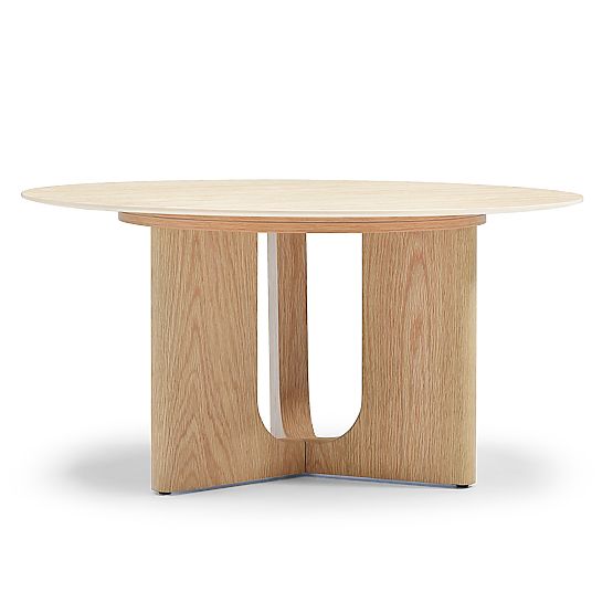 Klimt dohányzóasztal 90 cm, kerek, travertin/tölgy