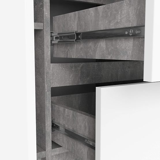 KOMÓD K100 2D 3F PK BETON / FEHÉR