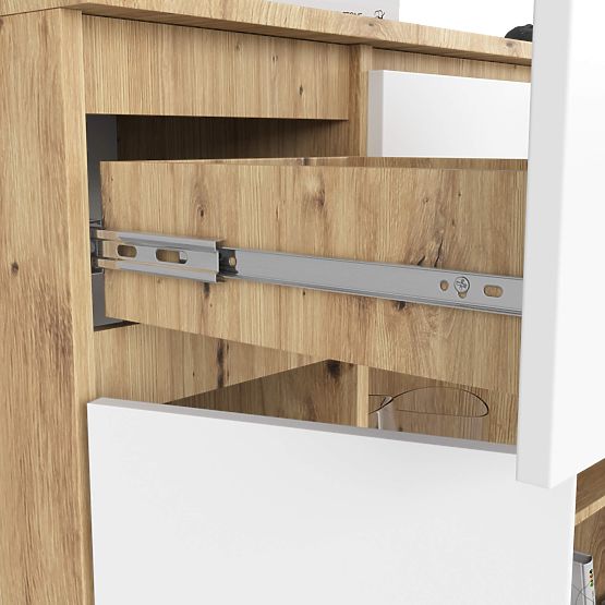 KOMÓD K100 2D 3SZ 1P PK ARTISAN TÖLGY / FEHÉR