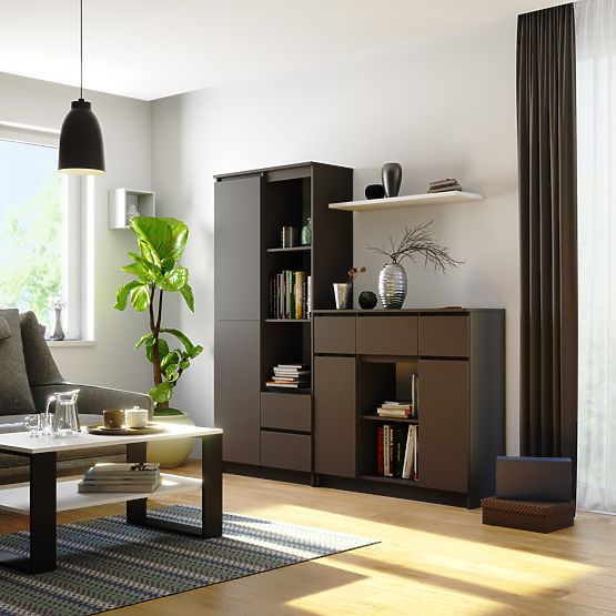 KOMÓD K100 2D 3SZ 1P PK GRAFIT SZÜRKE