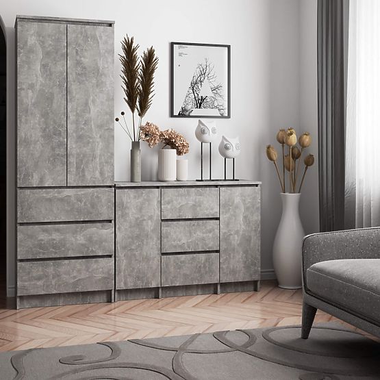 KOMÓD K100 2D 3SZ PK BETON