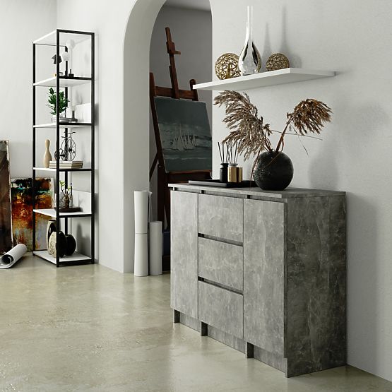 KOMÓD K100 2D 3SZ PK BETON