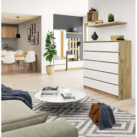 KOMÓD K120 10SZ CLP PK ARTISAN TÖLGY / FEHÉR