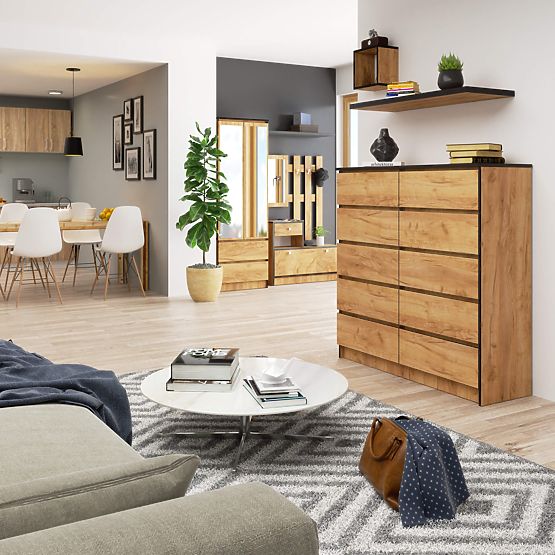 KOMÓD K120 10SZ CLP PK TÖLGY CRAFT