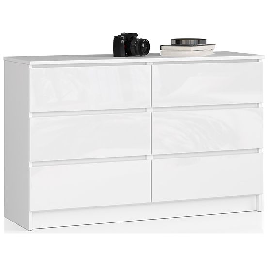 KOMÓD K120 6F CLP PK FEHÉR FÉNYES