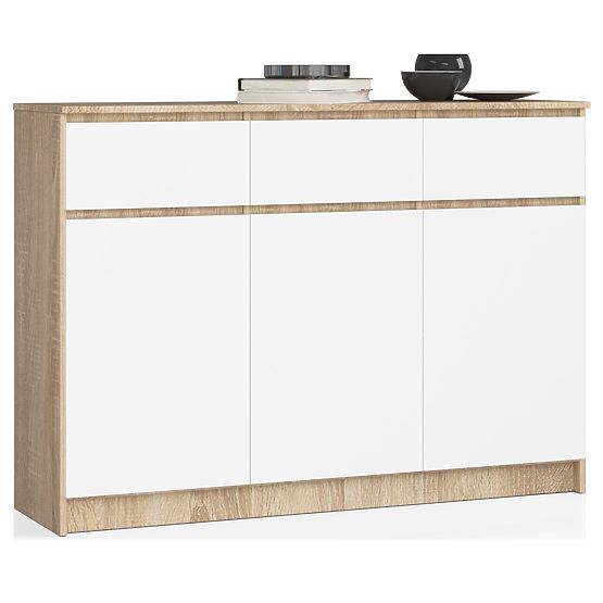 KOMÓD K140 3D 3SZ CLP PK SONOMA / FEHÉR