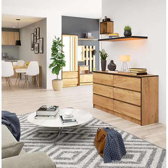 KOMÓD K140 6SZ CLP PK TÖLGY CRAFT