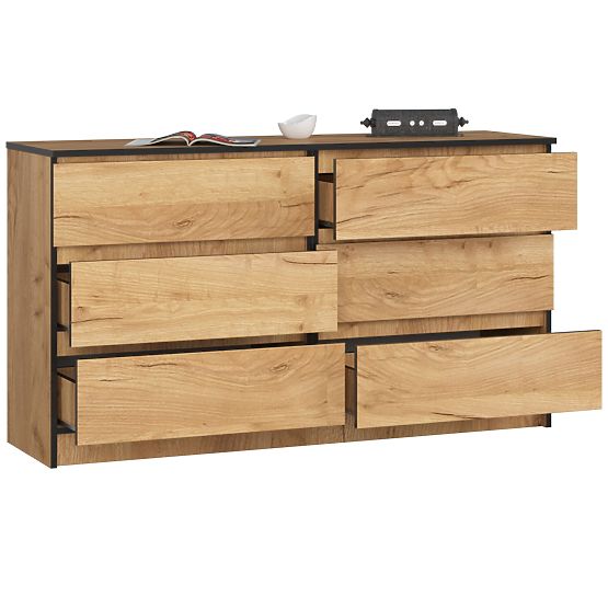 KOMÓD K140 6SZ CLP PK TÖLGY CRAFT