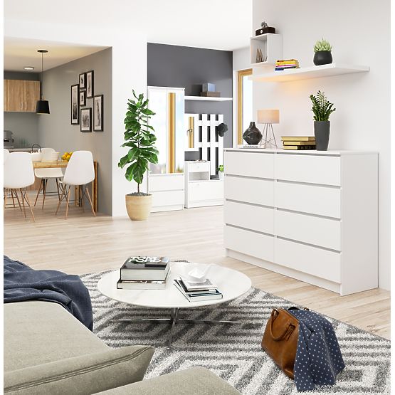 KOMÓD K140 8SZ CLP PK FEHÉR