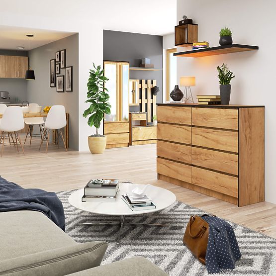 KOMÓD K140 8SZ CLP TÖLGY CRAFT