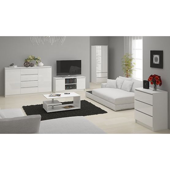KOMÓD K160 2D 4F CLP PK FEHÉR FÉNYES