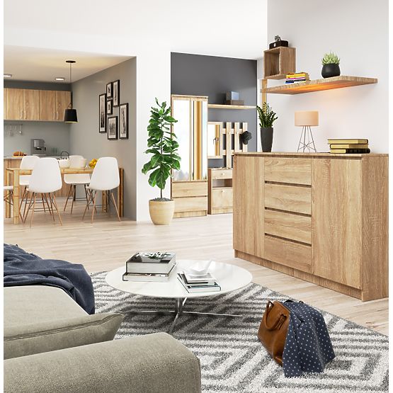 KOMÓD K160 2D 4F CLP PK SONOMA TÖLGY