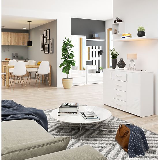 KOMÓD K45 PK FEHÉR FÉNYES