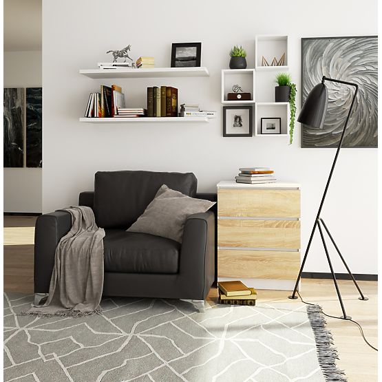 KOMÓD K60 3SZ CLP FEHÉR / SONOMA