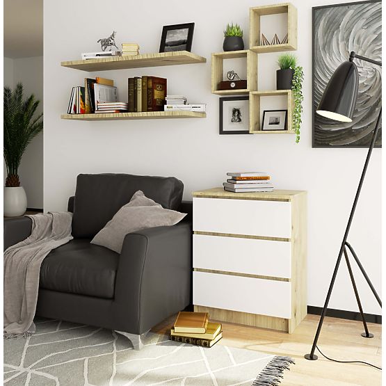 KOMÓD K60 3SZ CLP PK TÖLGY ARTISAN / FEHÉR