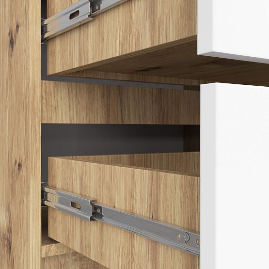 KOMÓD K60 4FIÓK PK ARTISAN TÖLGY / FEHÉR