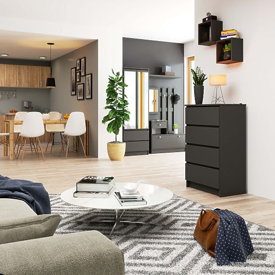 KOMÓD K60 4SZ CLP PK GRAFIT SZÜRKE