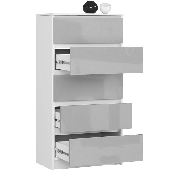 KOMÓD K60 5SZ CLP PK METÁLIK FÉNYES