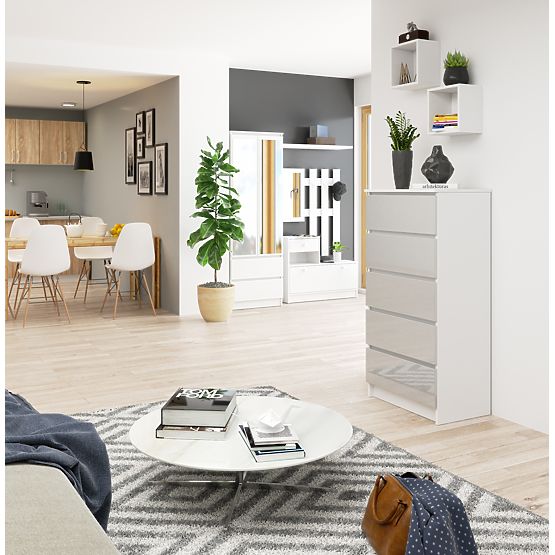 KOMÓD K60 5SZ CLP PK METÁLIK FÉNYES