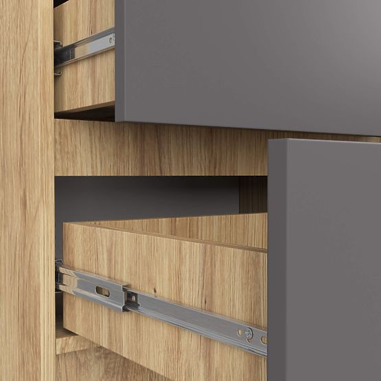 KOMÓD K60 5SZ CLP PK TÖLGY ARTISAN / SZÜRKE