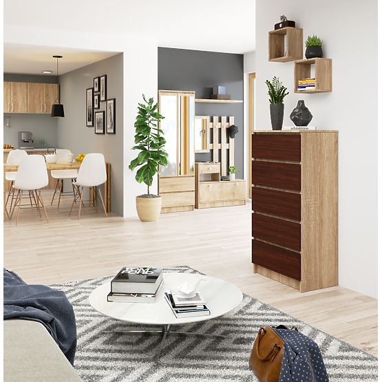 KOMÓD K60 5SZ CLP PK TÖLGY SONOMA / WENGE