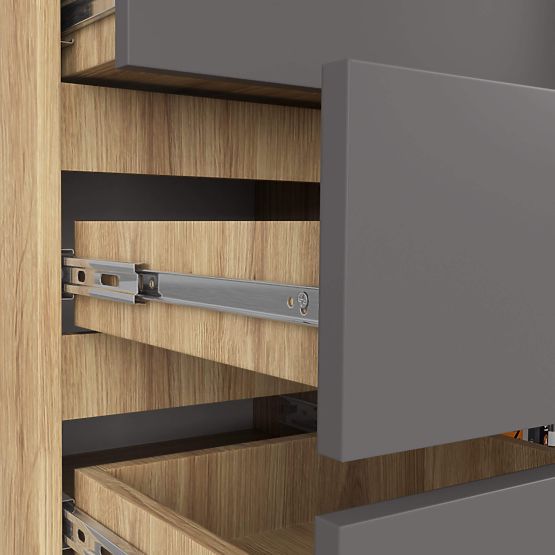 KOMÓD K80 1D 5F PK ARTISAN TÖLGY / GRAFIT SZÜRKE