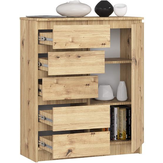 KOMÓD K80 1D 5F PK ARTISAN TÖLGY