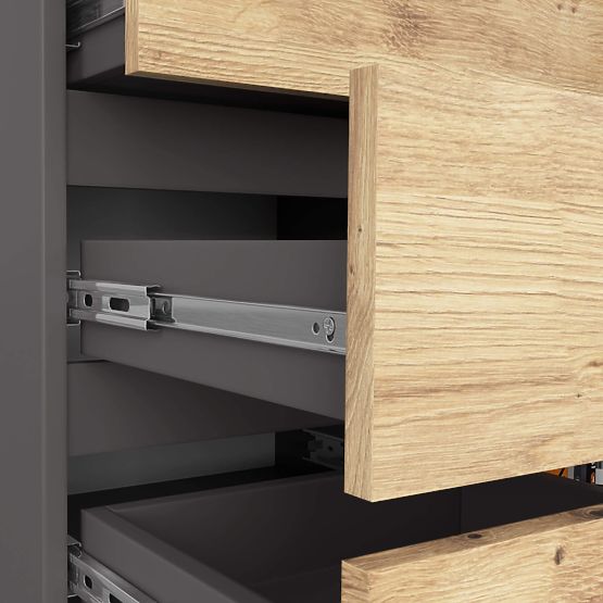 KOMÓD K80 1D 5F PK GRAFIT SZÜRKE / ARTISAN TÖLGY