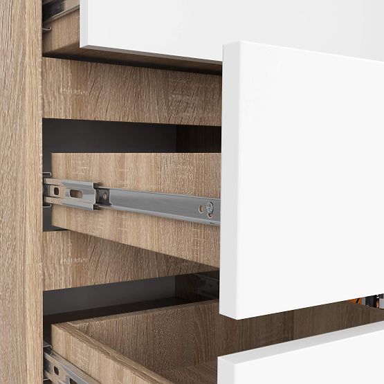 KOMÓD K80 1D 5F PK SONOMA TÖLGY / FEHÉR