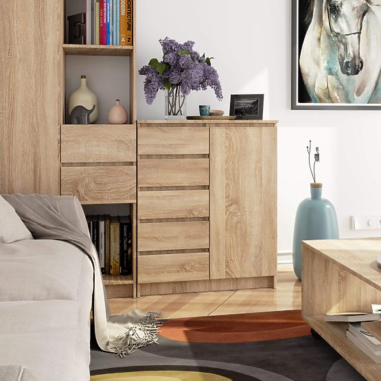 KOMÓD K80 1D 5SZ PK SONOMA TÖLGY