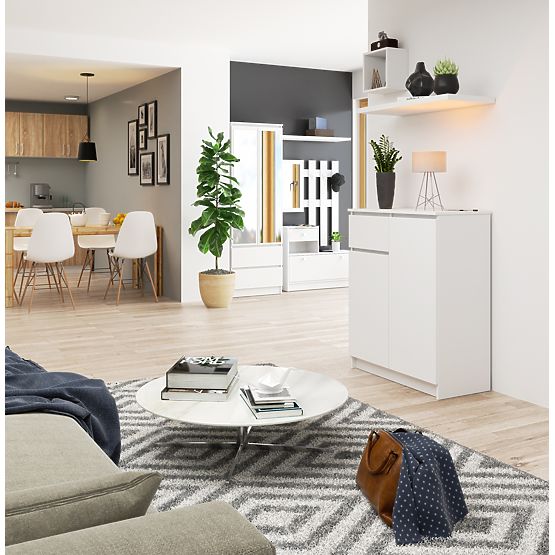 KOMÓD K80 2D 1SZ CLP PK FEHÉR