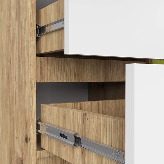 KOMÓD K80 JERRY 1D 3SZ PK ARTISAN TÖLGY / FEHÉR