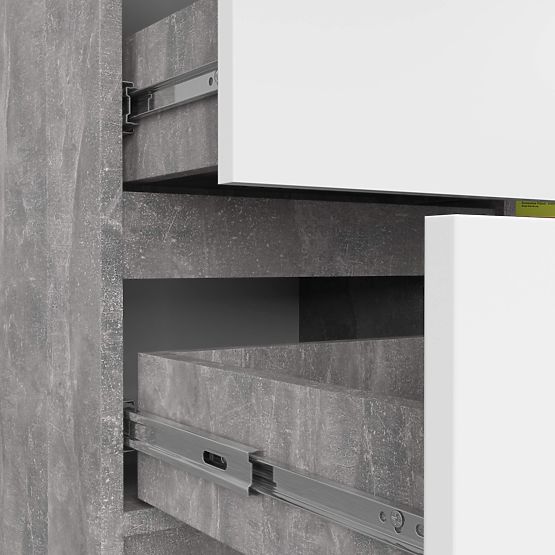 KOMÓD K80 JERRY 1D 3SZ PK BETON / FEHÉR