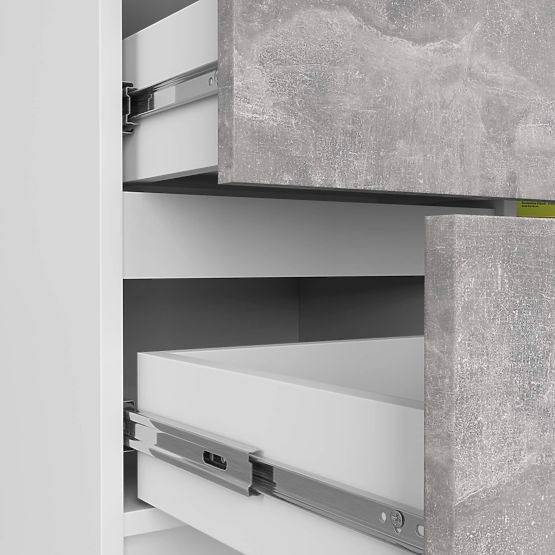 KOMÓD K80 JERRY 1D 3SZ PK FEHÉR / BETON