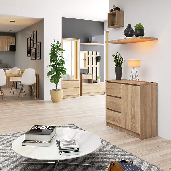 KOMÓD K80 JERRY 1D 3SZ PK SONOMA TÖLGY