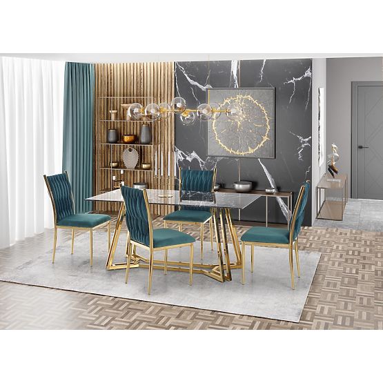 KONAMI asztal, lap - fekete márvány, lábak - arany (2p=1db)