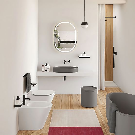 Konglomerát mosdókagyló IRIS 71 CM szürke matt
