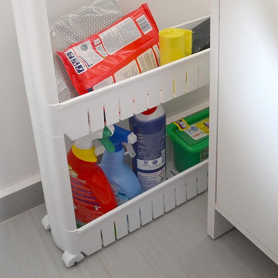 Konyhai fürdőszobai polc fehér 4 szintes Osmera