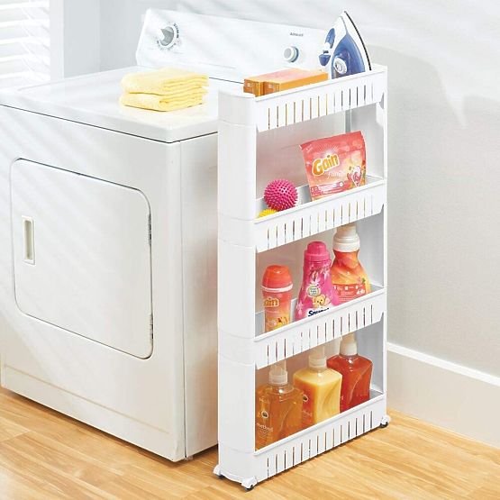 Konyhai fürdőszobai polc fehér 4 szintes Osmera