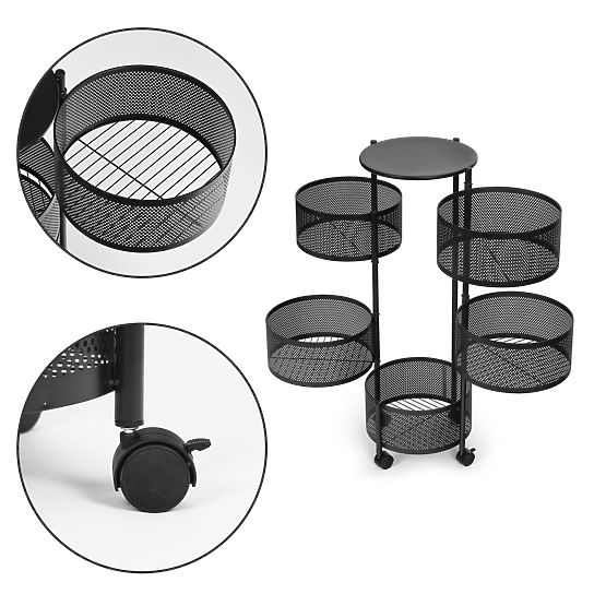 Konyhai polc segítő szervező forgó polcok 5 szint fém ModernHome