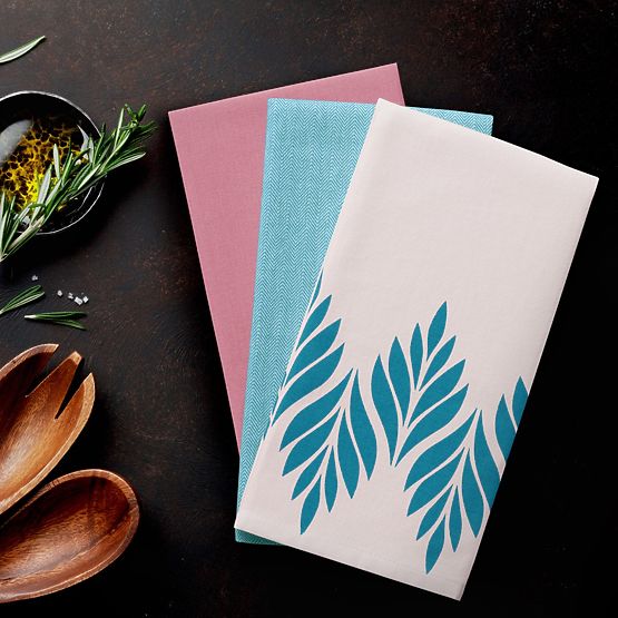 Konyhai törlőkendő LETTY rózsaszín nyomtatott minta modern stílus modern 50x70 ameliahome