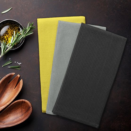 Konyhai törölköző LETTY szürke színű, dombornyomott klasszikus motívummal, klasszikus stílusú, 50x70