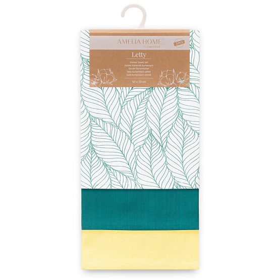 Konyhai törölköző LETTY türkiz szín nyomtatott minta modern stílus modern 50x70 ameliahome
